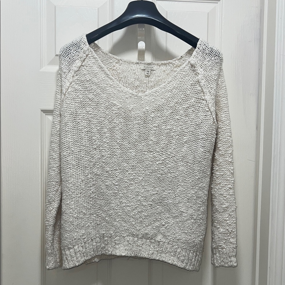 Sonoma Women's V-Neck Sweater - Cream